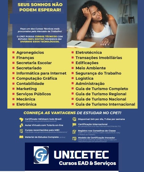CURSOS TÉCNICOS EAD 100% ONLINE
