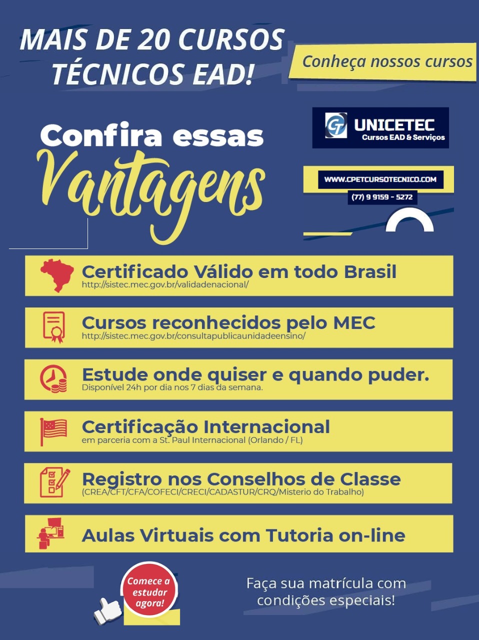 CURSOS TÉCNICOS EAD ONLINE